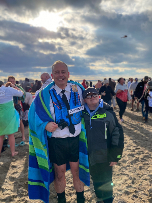 Jack and I at the 2021 Plunge with the West Seneca Fire Team.  We won the Best Team Costume Award dressing up as West Seneca Police.