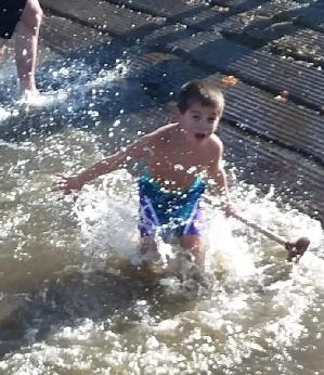 The moment you realize the river is so much colder than GiGi's pool!