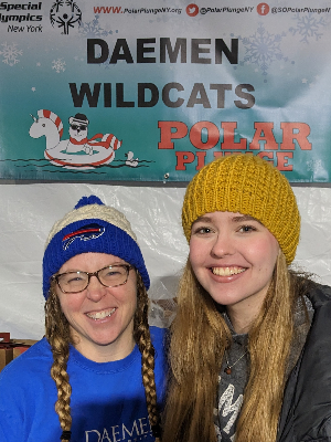 Dr. Wilkinson and I supporting Polar Plunge through Daemen 2023!!!