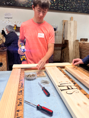 This is me volunteering at Sleep in Heavenly Peace, where I used tools to build bed frames and headboards! These beds will be getting donated to children in head of beds in the city of Buffalo!